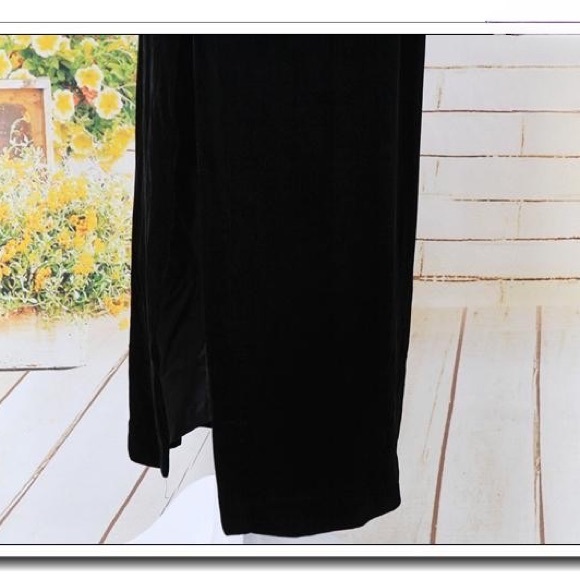 **NWOT ** Silk Velvet Long Dress Chinese Cheongsam Style Frog Button 3/4Sleeves - Picture 6 of 12